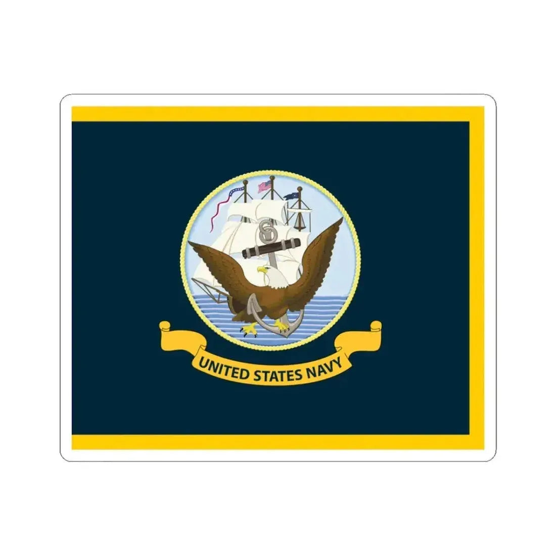 Flag of the United States Navy fringe (United States) STICKER Vinyl Kiss-Cut Decal 3 Inch White - The Sticker Space