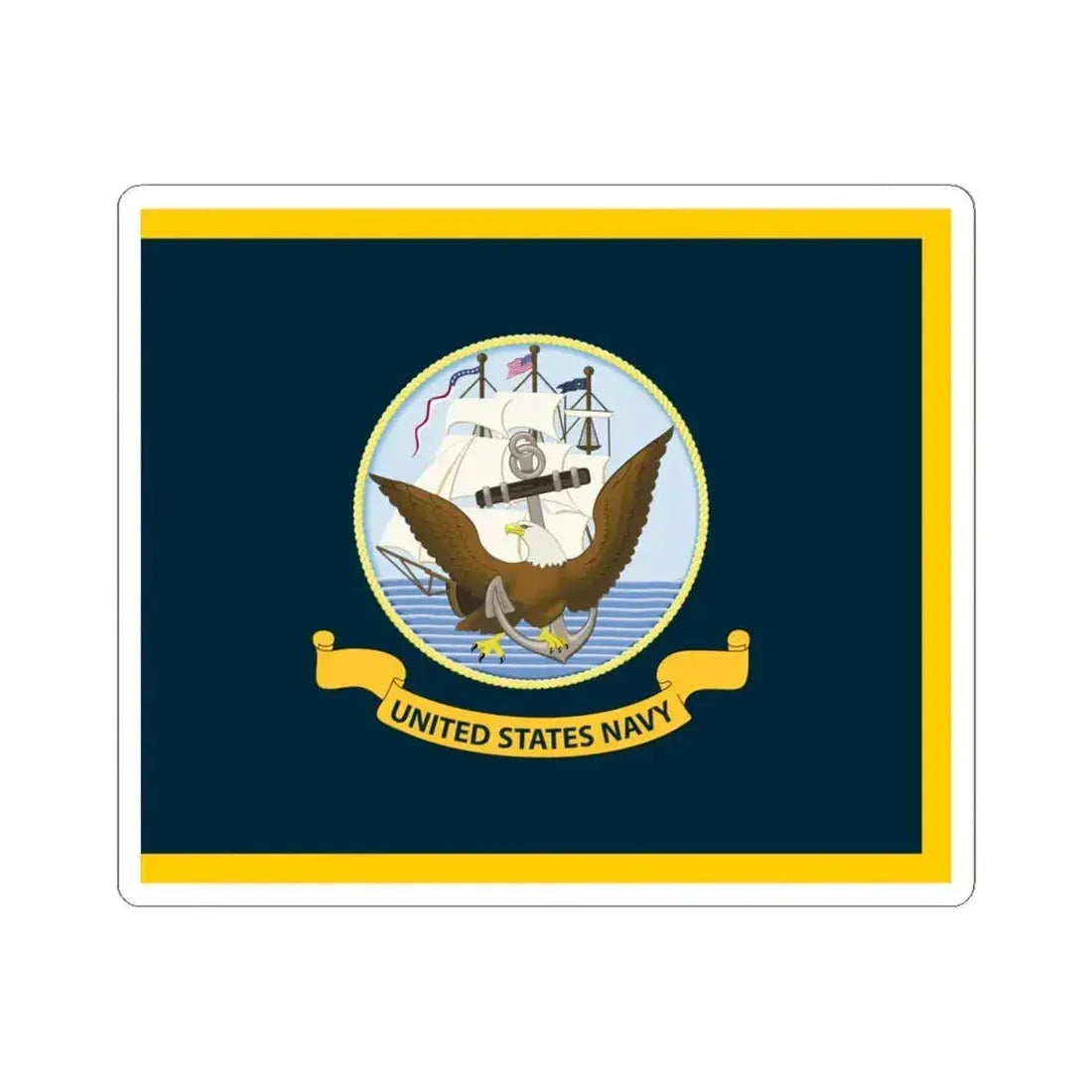 Flag of the United States Navy fringe (United States) STICKER Vinyl Kiss-Cut Decal 6 Inch White - The Sticker Space