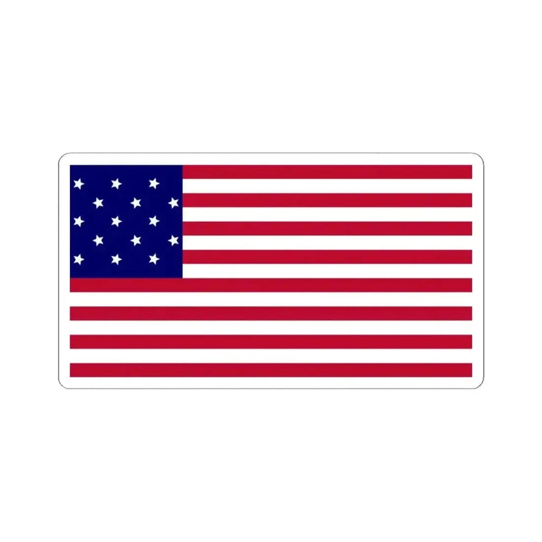 Flag of the United States of America 1795-1818 (United States) STICKER Vinyl Kiss-Cut Decal 4 Inch White - The Sticker Space