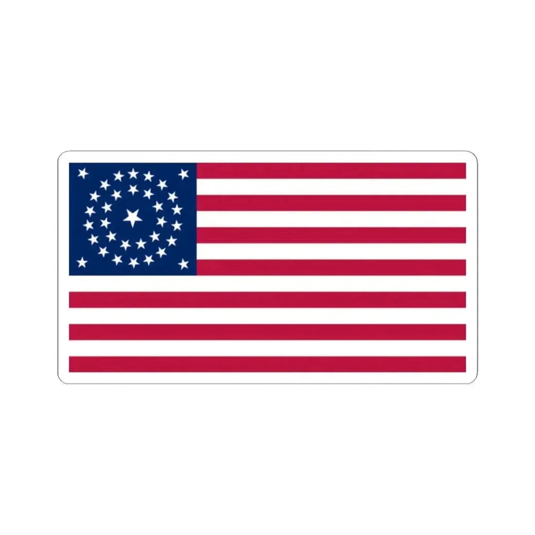 Flag of the United States of America 1861-1863 (United States) STICKER Vinyl Kiss-Cut Decal 2 Inch White - The Sticker Space