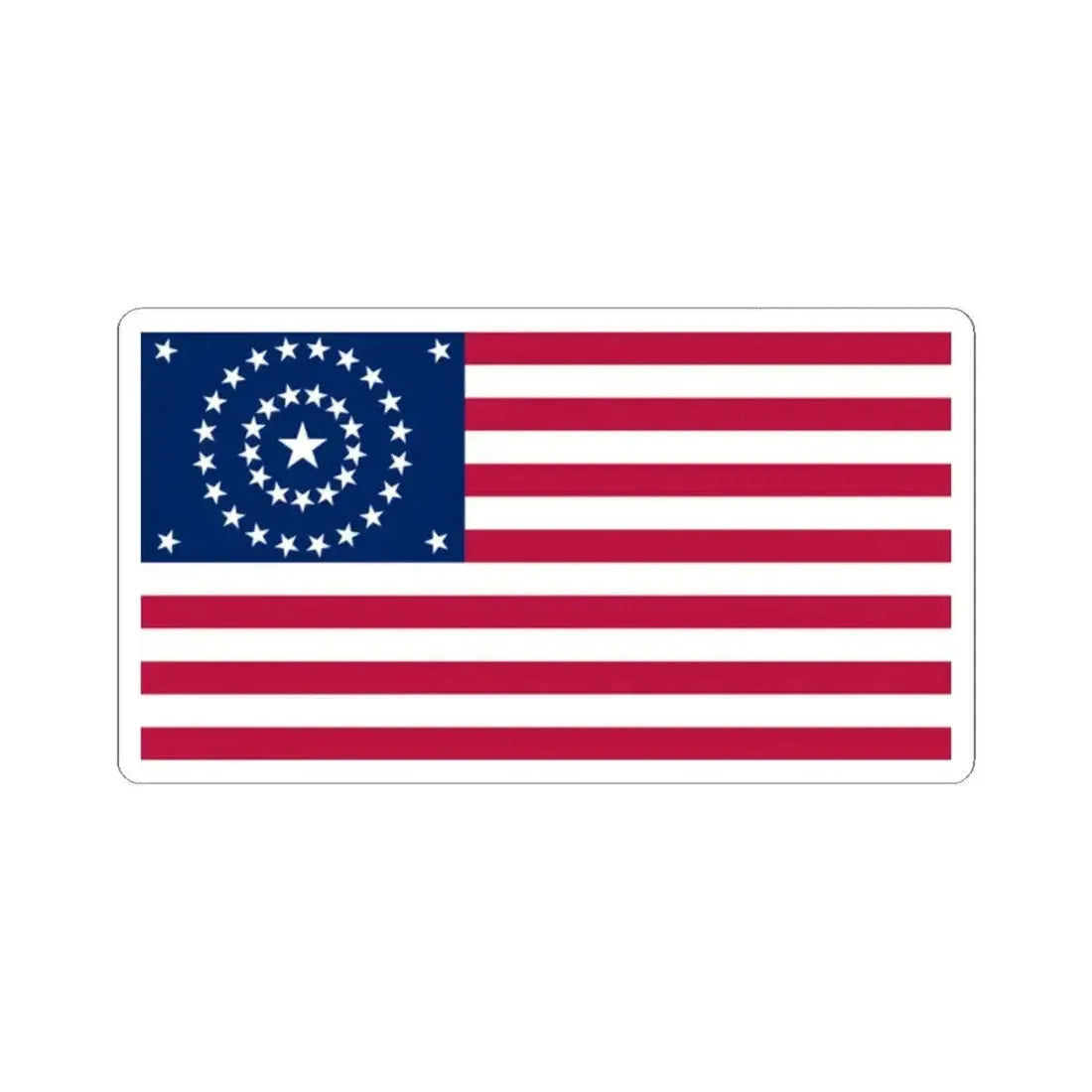 Flag of the United States of America 1877-1890 (United States) STICKER Vinyl Kiss-Cut Decal 2 Inch White - The Sticker Space