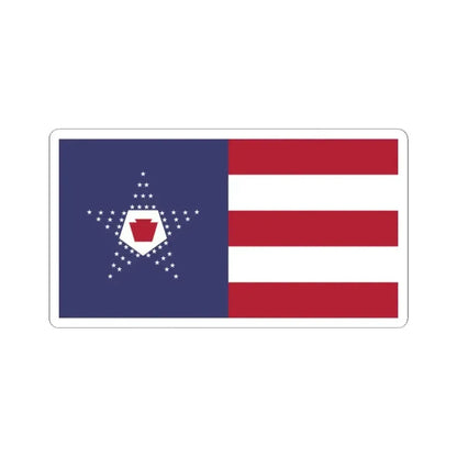 Flag of the United States pentagonal arrangement and Pennsylvania keystone symbol (United States) STICKER Vinyl Kiss-Cut Decal 2 Inch White - The Sticker Space