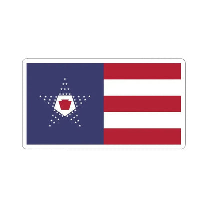 Flag of the United States pentagonal arrangement and Pennsylvania keystone symbol (United States) STICKER Vinyl Kiss-Cut Decal 3 Inch White - The Sticker Space