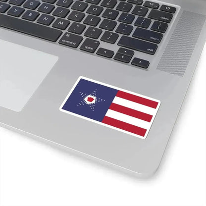 Flag of the United States pentagonal arrangement and Pennsylvania keystone symbol (United States) STICKER Vinyl Kiss-Cut Decal - The Sticker Space
