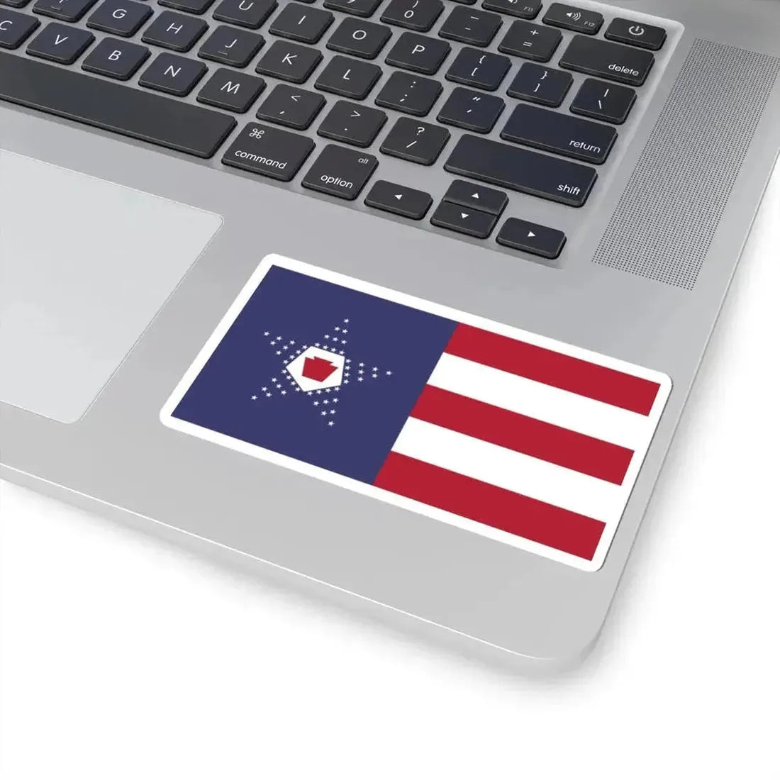 Flag of the United States pentagonal arrangement and Pennsylvania keystone symbol (United States) STICKER Vinyl Kiss-Cut Decal - The Sticker Space