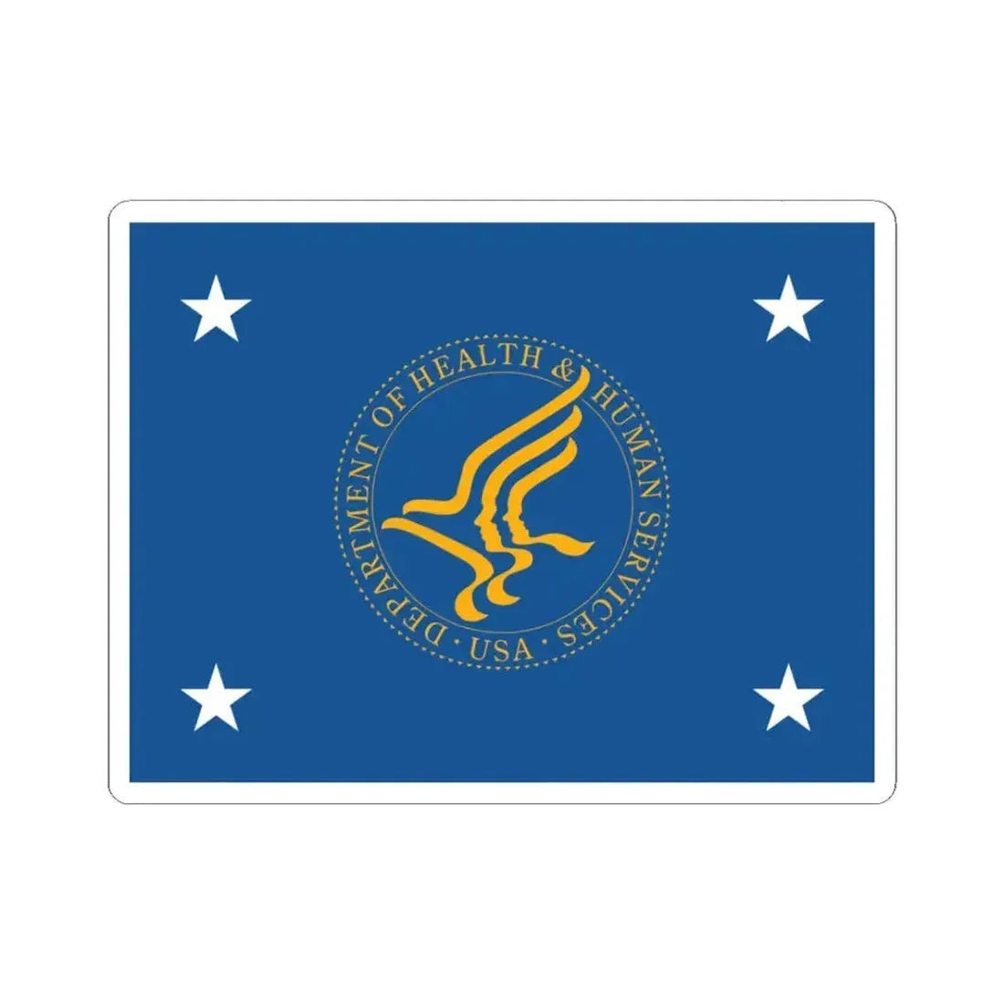 Flag of the United States Secretary of Health and Human Services (United States) STICKER Vinyl Kiss-Cut Decal 3 Inch White - The Sticker Space