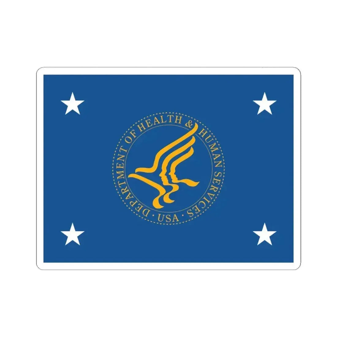 Flag of the United States Secretary of Health and Human Services (United States) STICKER Vinyl Kiss-Cut Decal 4 Inch White - The Sticker Space