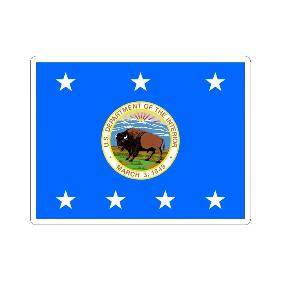 Flag of the United States Secretary of the Interior (United States) STICKER Vinyl Kiss-Cut Decal 6 Inch White - The Sticker Space