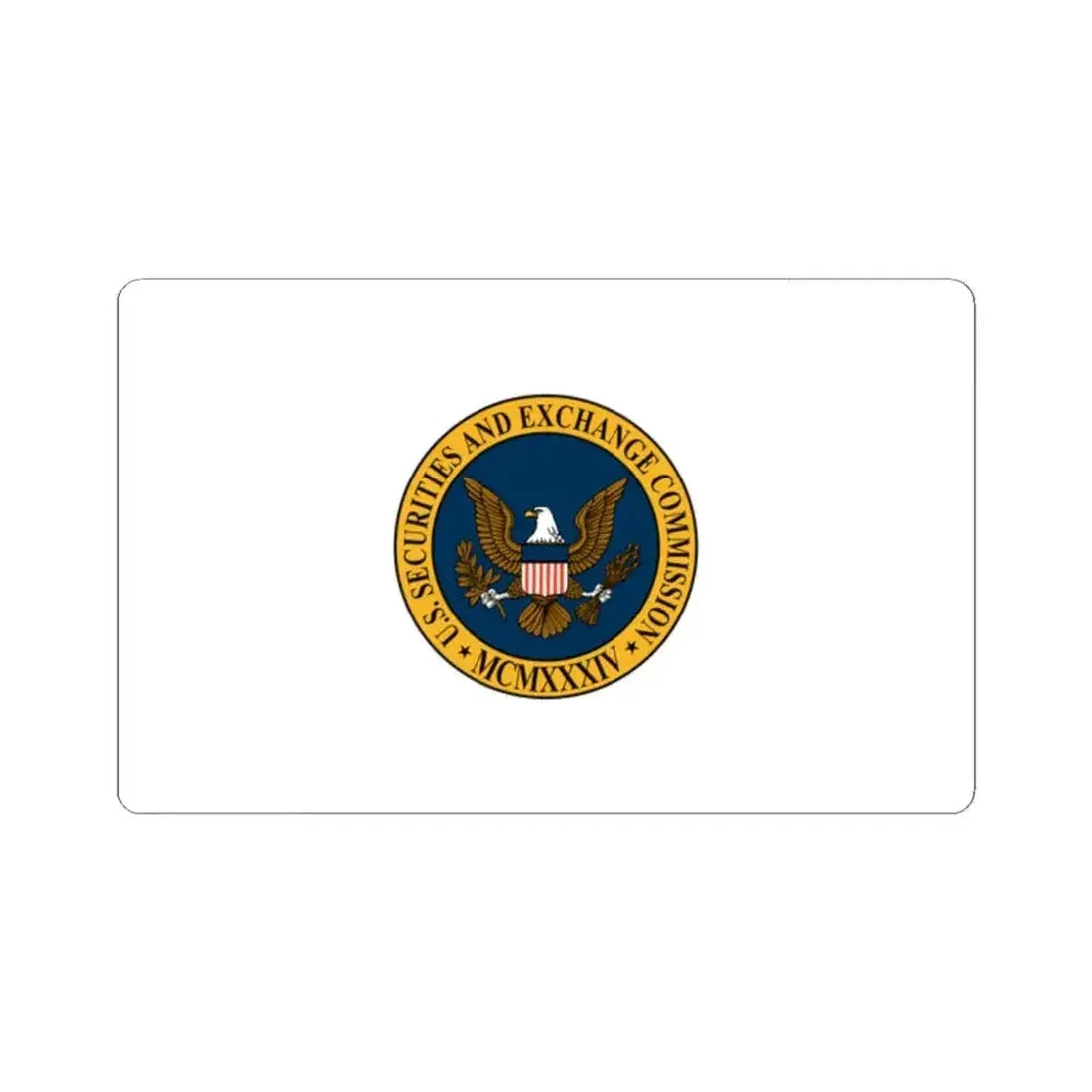 Flag of the United States Securities and Exchange Commission (United States) STICKER Vinyl Kiss-Cut Decal 2 Inch White - The Sticker Space