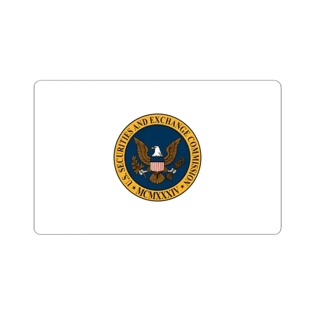 Flag of the United States Securities and Exchange Commission (United States) STICKER Vinyl Kiss-Cut Decal 3 Inch White - The Sticker Space