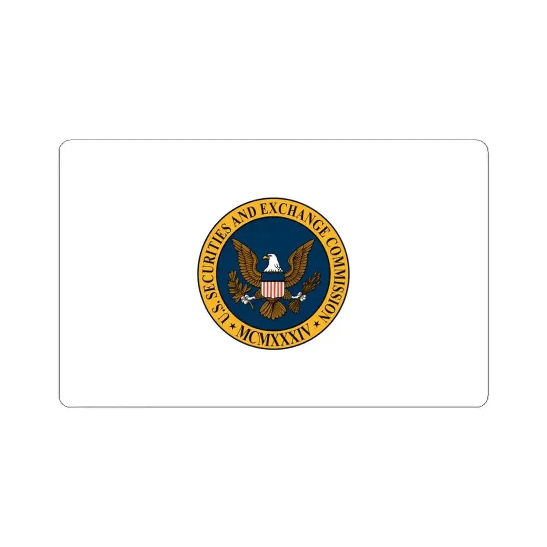 Flag of the United States Securities and Exchange Commission (United States) STICKER Vinyl Kiss-Cut Decal 4 Inch White - The Sticker Space
