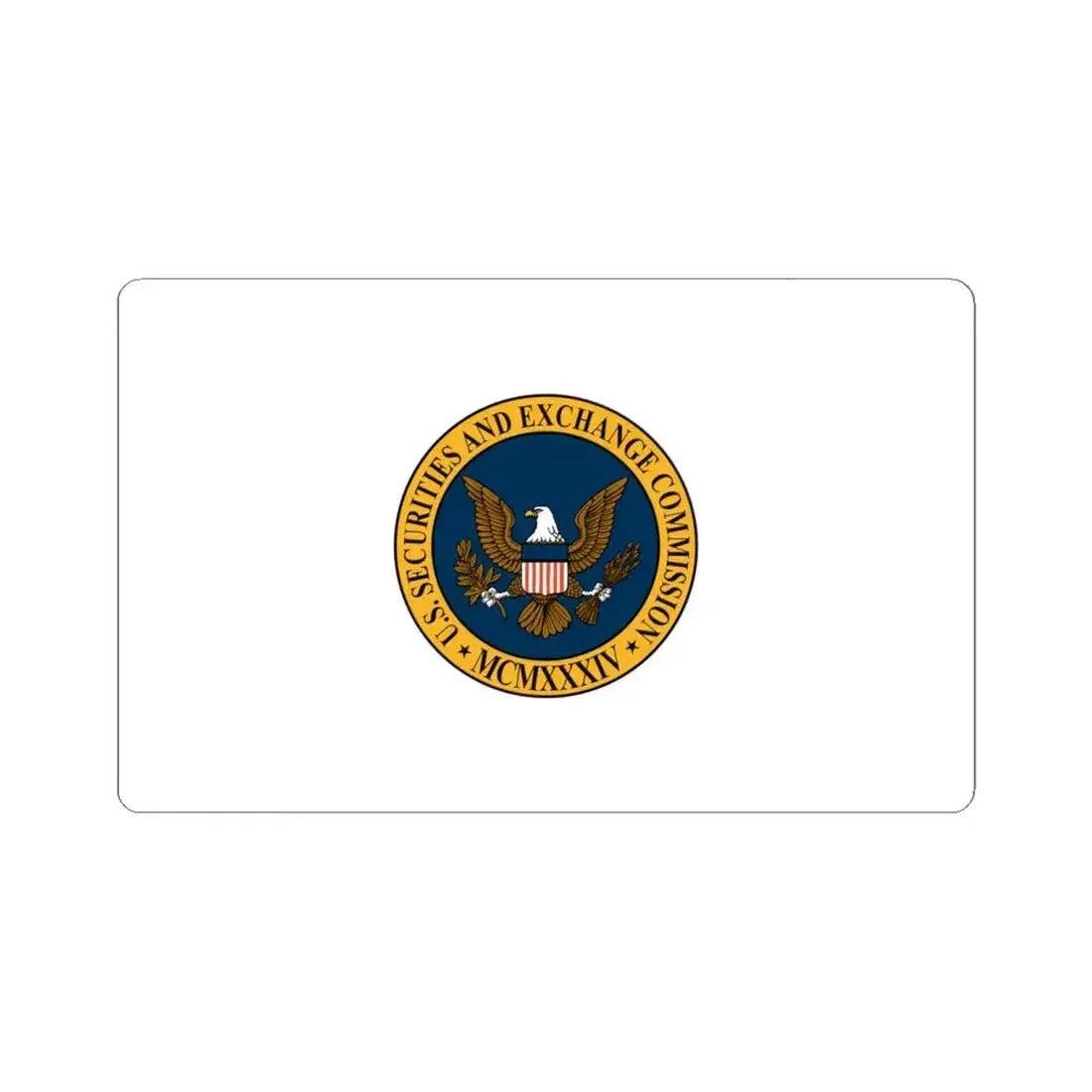 Flag of the United States Securities and Exchange Commission (United States) STICKER Vinyl Kiss-Cut Decal 6 Inch White - The Sticker Space