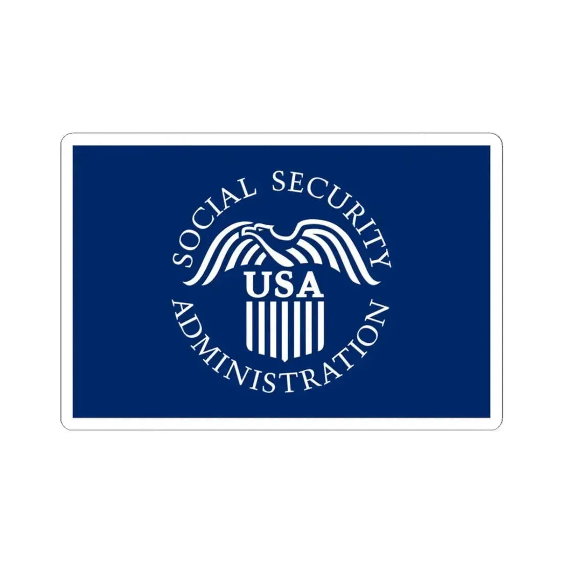 Flag of the United States Social Security Administration (United States) STICKER Vinyl Kiss-Cut Decal 3 Inch White - The Sticker Space