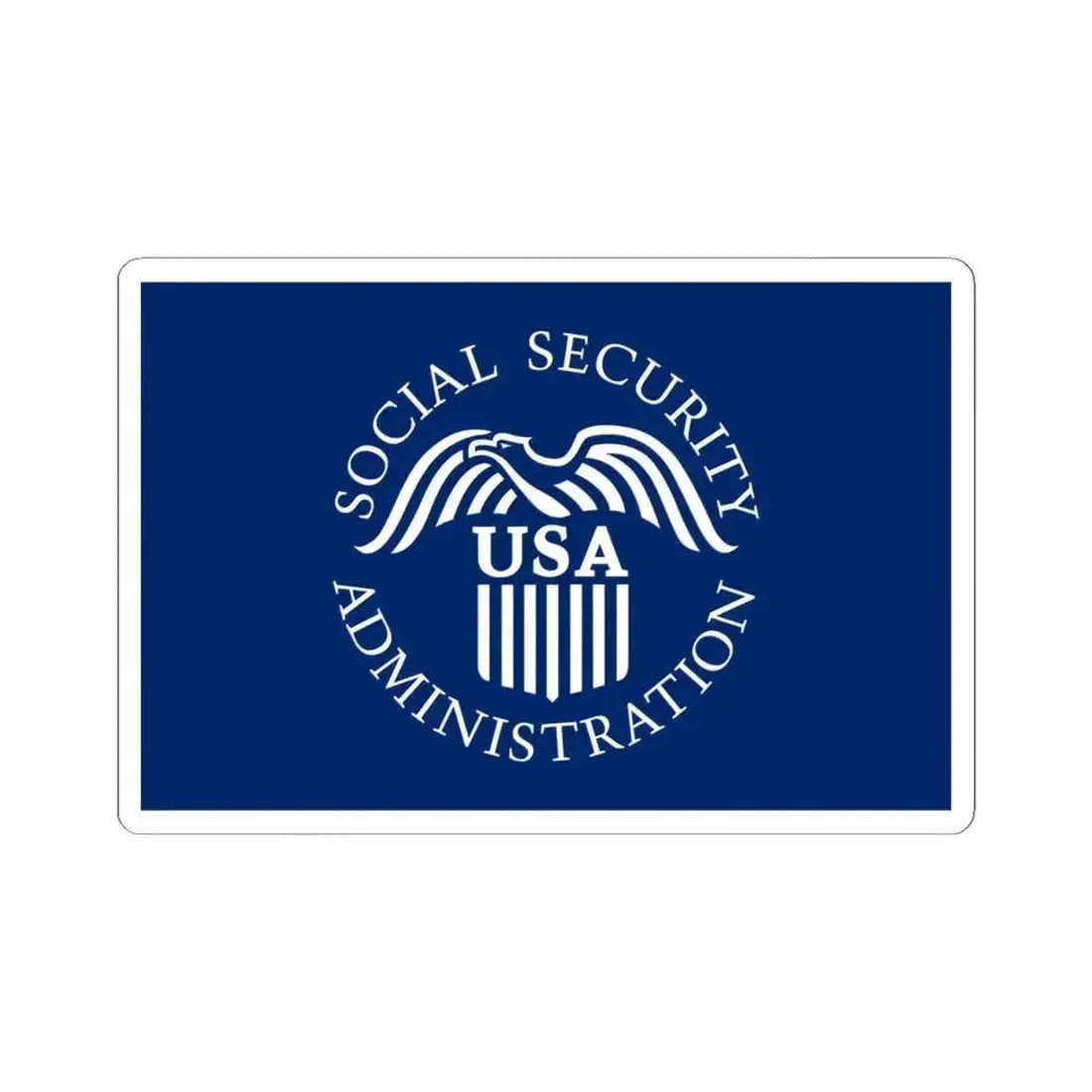 Flag of the United States Social Security Administration (United States) STICKER Vinyl Kiss-Cut Decal 4 Inch White - The Sticker Space