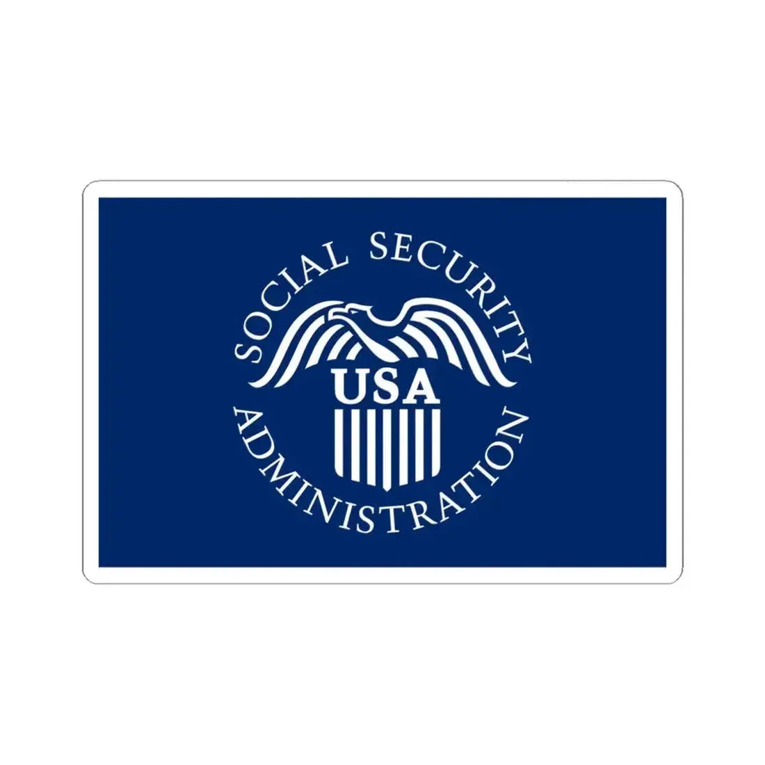Flag of the United States Social Security Administration (United States) STICKER Vinyl Kiss-Cut Decal 6 Inch White - The Sticker Space