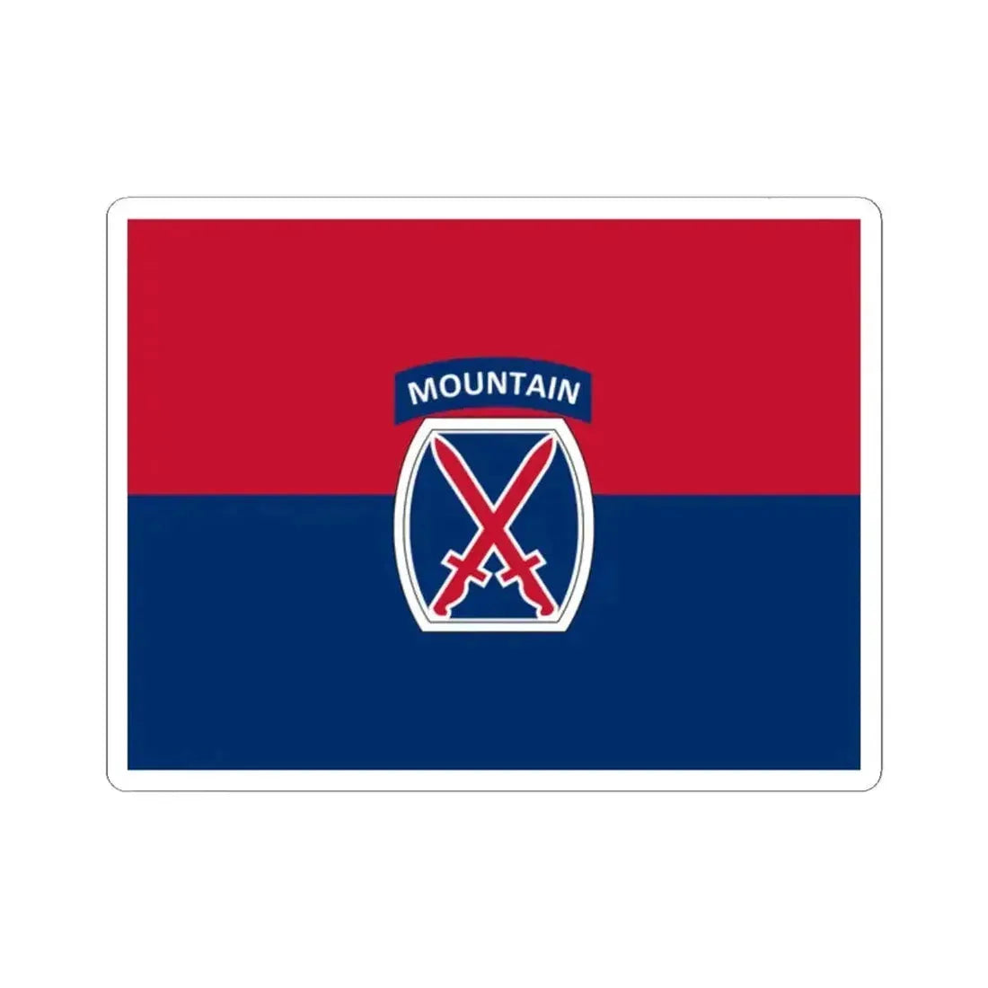 Flag of the U.S. Army 10th Mountain Division (United States) STICKER Vinyl Kiss-Cut Decal 2 Inch White - The Sticker Space