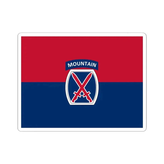 Flag of the U.S. Army 10th Mountain Division (United States) STICKER Vinyl Kiss-Cut Decal 2 Inch White - The Sticker Space