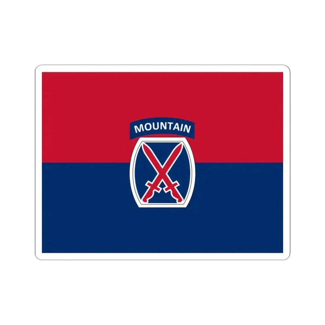 Flag of the U.S. Army 10th Mountain Division (United States) STICKER Vinyl Kiss-Cut Decal 3 Inch White - The Sticker Space