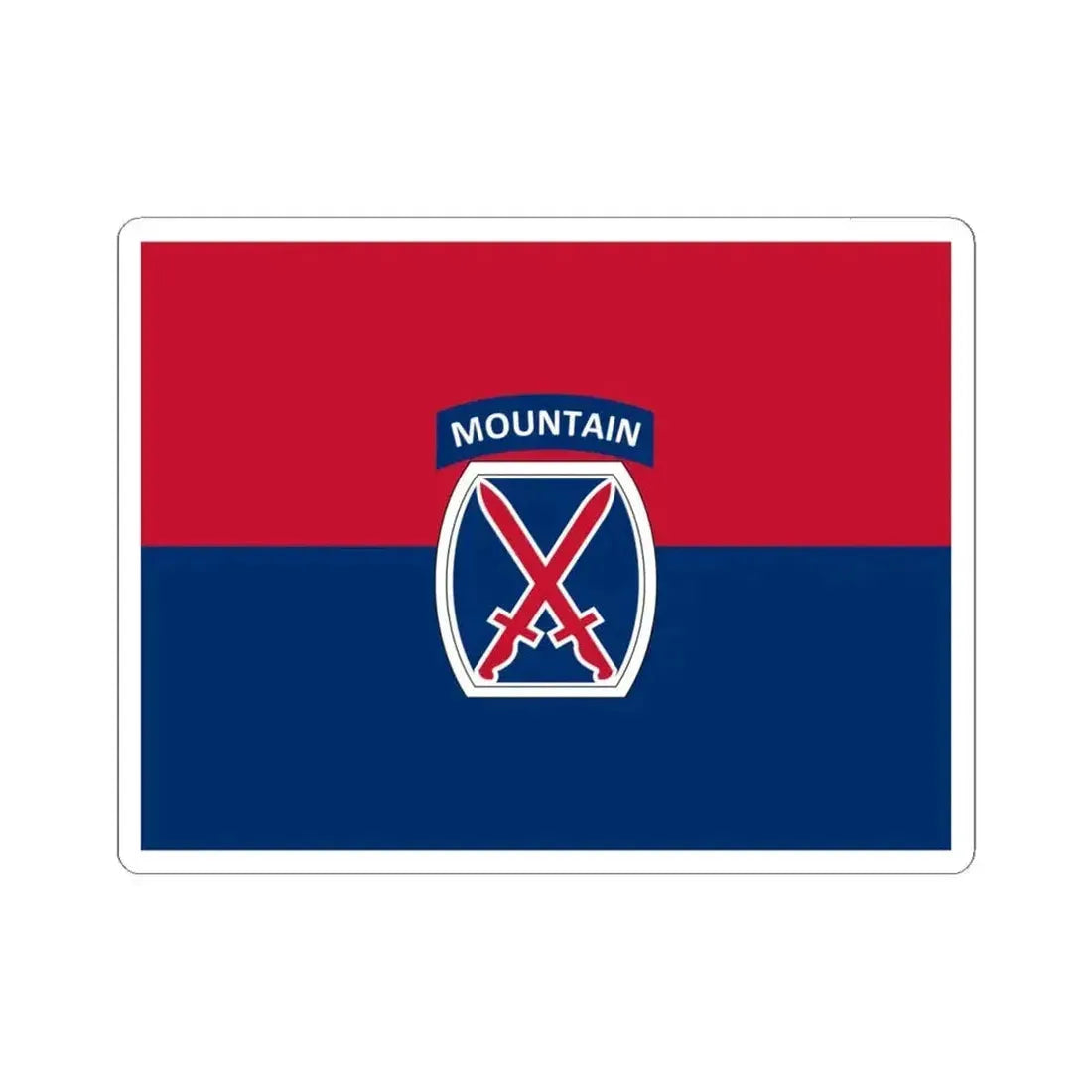 Flag of the U.S. Army 10th Mountain Division (United States) STICKER Vinyl Kiss-Cut Decal 4 Inch White - The Sticker Space