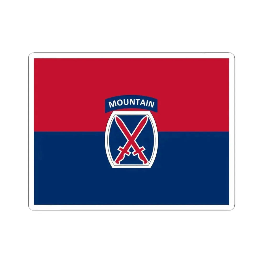 Flag of the U.S. Army 10th Mountain Division (United States) STICKER Vinyl Kiss-Cut Decal 6 Inch White - The Sticker Space
