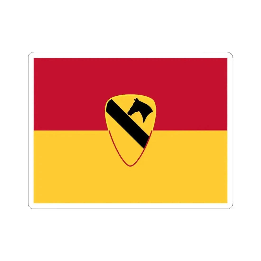 Flag of the U.S. Army 1st Cavalry Division (United States) STICKER Vinyl Kiss-Cut Decal 6 Inch White - The Sticker Space