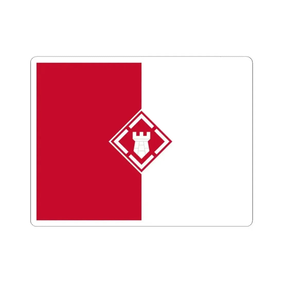 Flag of the U.S. Army 20th Engineer Brigade (United States) STICKER Vinyl Kiss-Cut Decal 3 Inch White - The Sticker Space