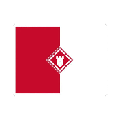 Flag of the U.S. Army 20th Engineer Brigade (United States) STICKER Vinyl Kiss-Cut Decal 3 Inch White - The Sticker Space