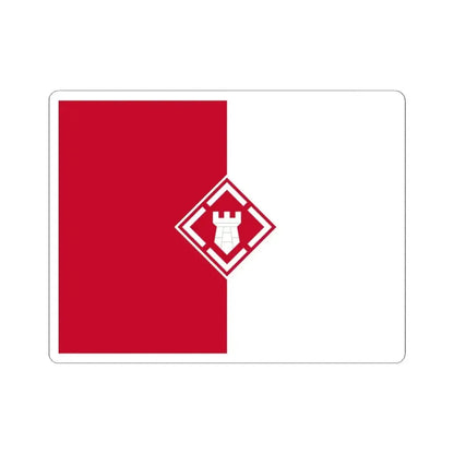 Flag of the U.S. Army 20th Engineer Brigade (United States) STICKER Vinyl Kiss-Cut Decal 4 Inch White - The Sticker Space