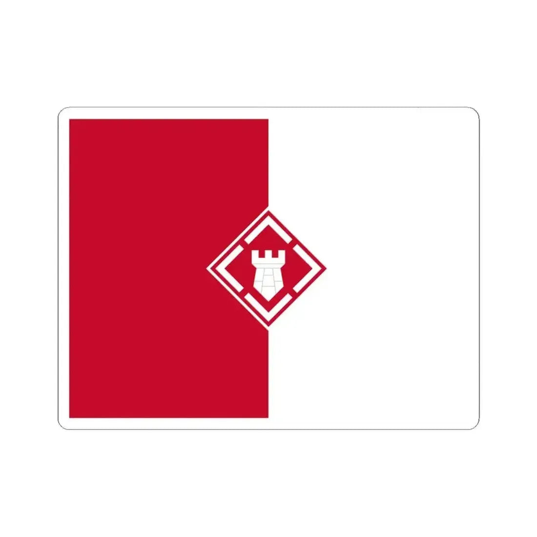 Flag of the U.S. Army 20th Engineer Brigade (United States) STICKER Vinyl Kiss-Cut Decal 6 Inch White - The Sticker Space