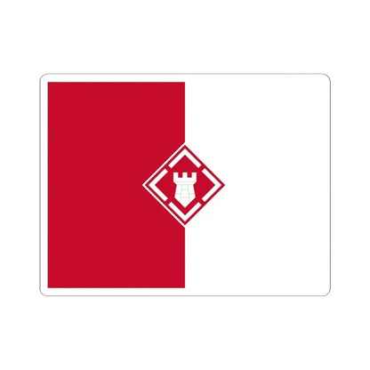 Flag of the U.S. Army 20th Engineer Brigade (United States) STICKER Vinyl Kiss-Cut Decal 6 Inch White - The Sticker Space