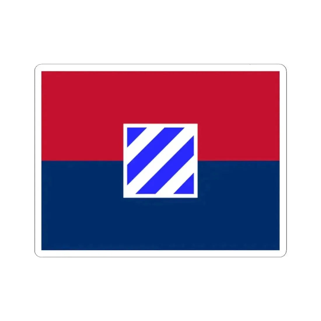 Flag of the U.S. Army 3rd Infantry Division (United States) STICKER Vinyl Kiss-Cut Decal 2 Inch White - The Sticker Space