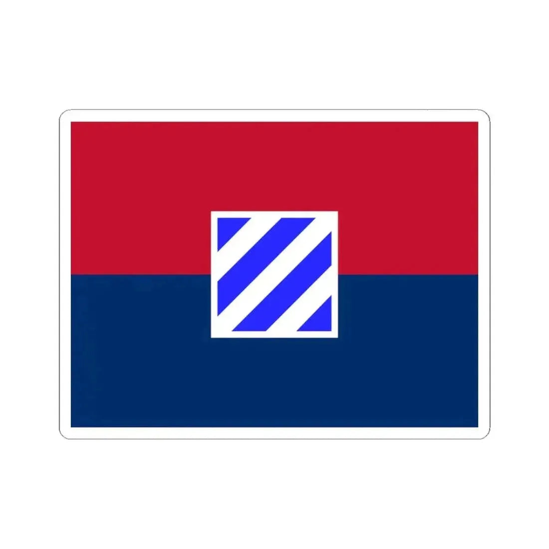 Flag of the U.S. Army 3rd Infantry Division (United States) STICKER Vinyl Kiss-Cut Decal 3 Inch White - The Sticker Space