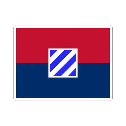 Flag of the U.S. Army 3rd Infantry Division (United States) STICKER Vinyl Kiss-Cut Decal 3 Inch White - The Sticker Space