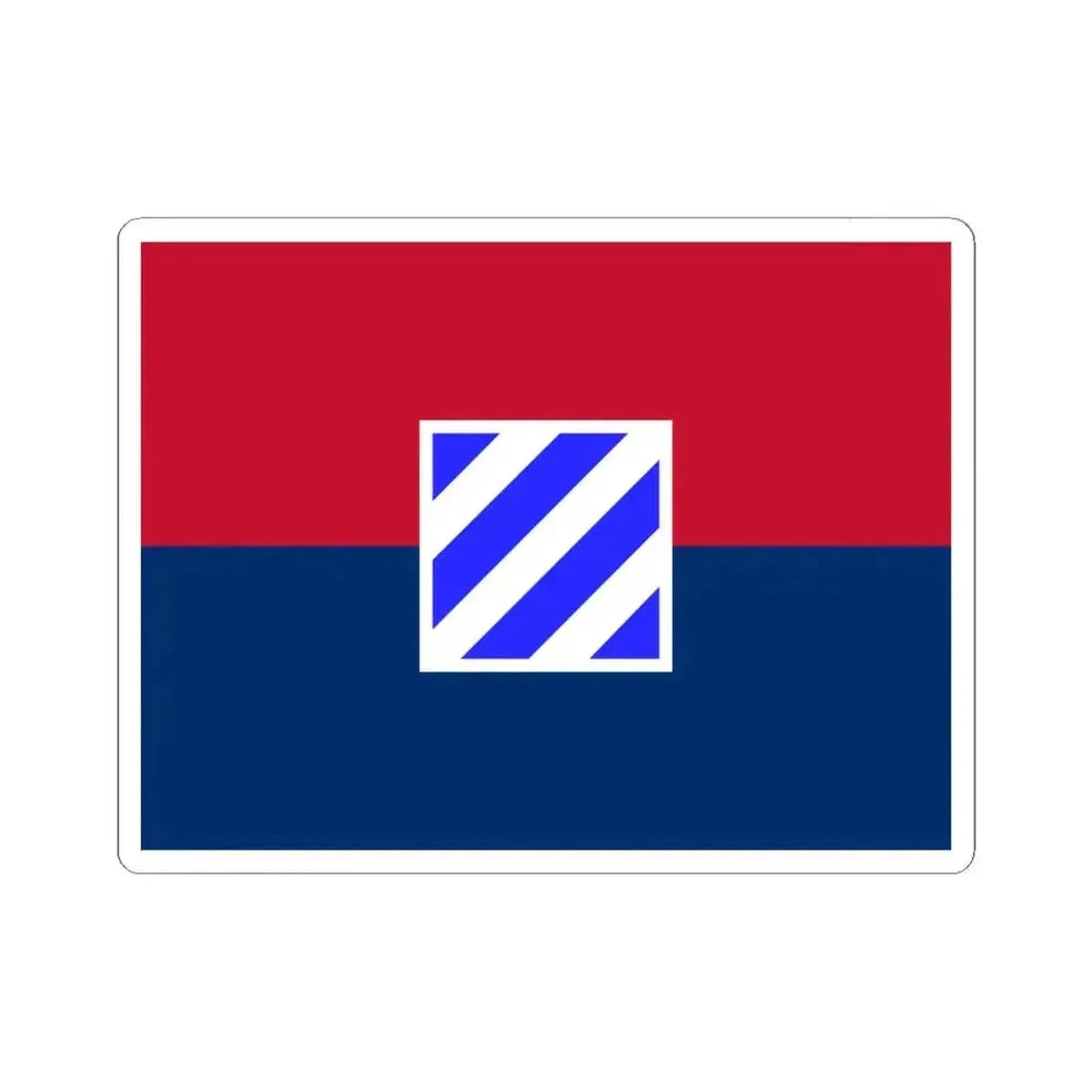 Flag of the U.S. Army 3rd Infantry Division (United States) STICKER Vinyl Kiss-Cut Decal 4 Inch White - The Sticker Space