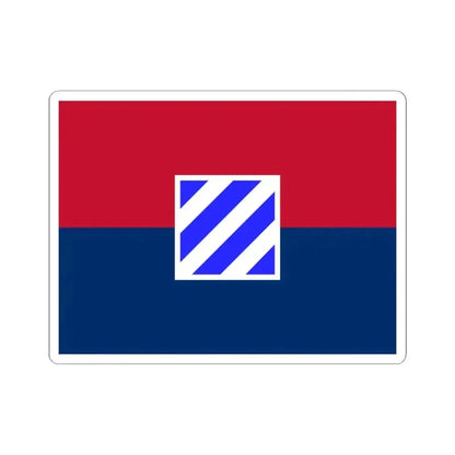 Flag of the U.S. Army 3rd Infantry Division (United States) STICKER Vinyl Kiss-Cut Decal 4 Inch White - The Sticker Space