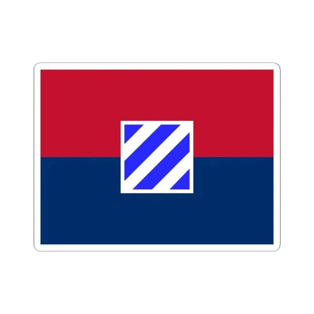 Flag of the U.S. Army 3rd Infantry Division (United States) STICKER Vinyl Kiss-Cut Decal 6 Inch White - The Sticker Space