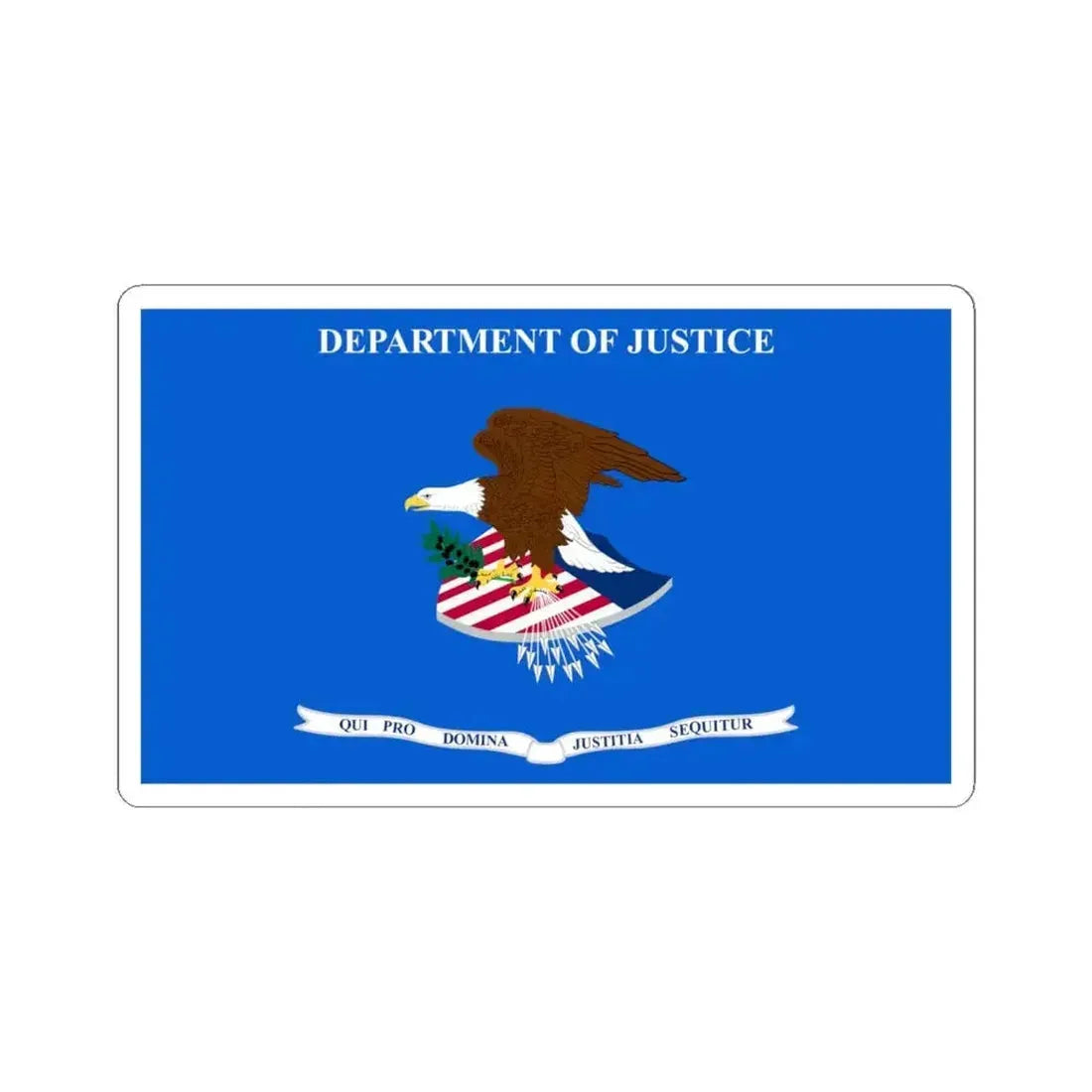 Flag of the U.S. Department of Justice (United States) STICKER Vinyl Kiss-Cut Decal 6 Inch White - The Sticker Space