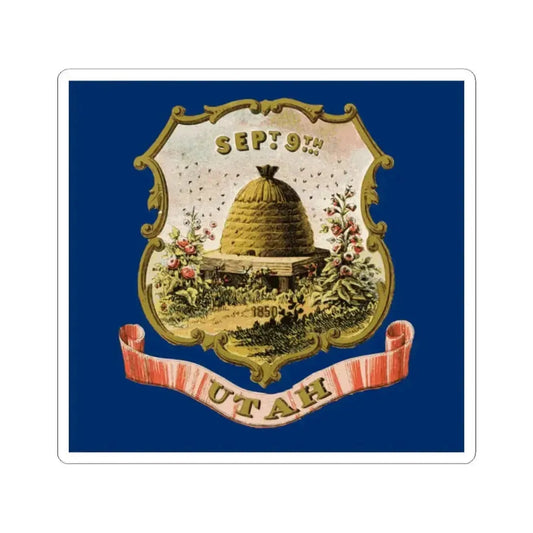 Flag of the Utah Territory (United States) STICKER Vinyl Kiss-Cut Decal 2 Inch White - The Sticker Space