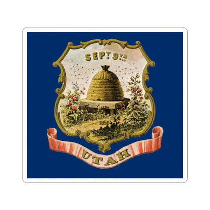 Flag of the Utah Territory (United States) STICKER Vinyl Kiss-Cut Decal 3 Inch White - The Sticker Space