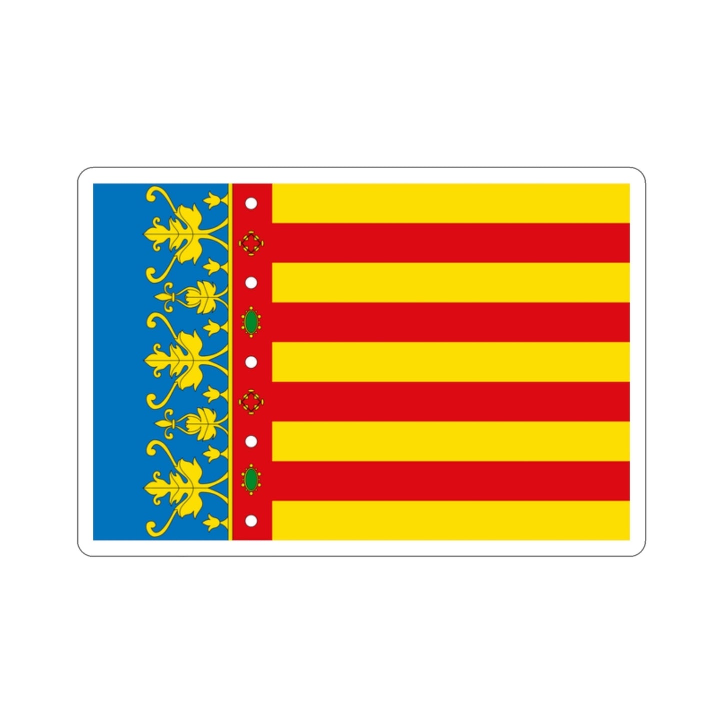 Flag of the Valencia Spain STICKER Vinyl Die-Cut Decal-2 Inch-The Sticker Space