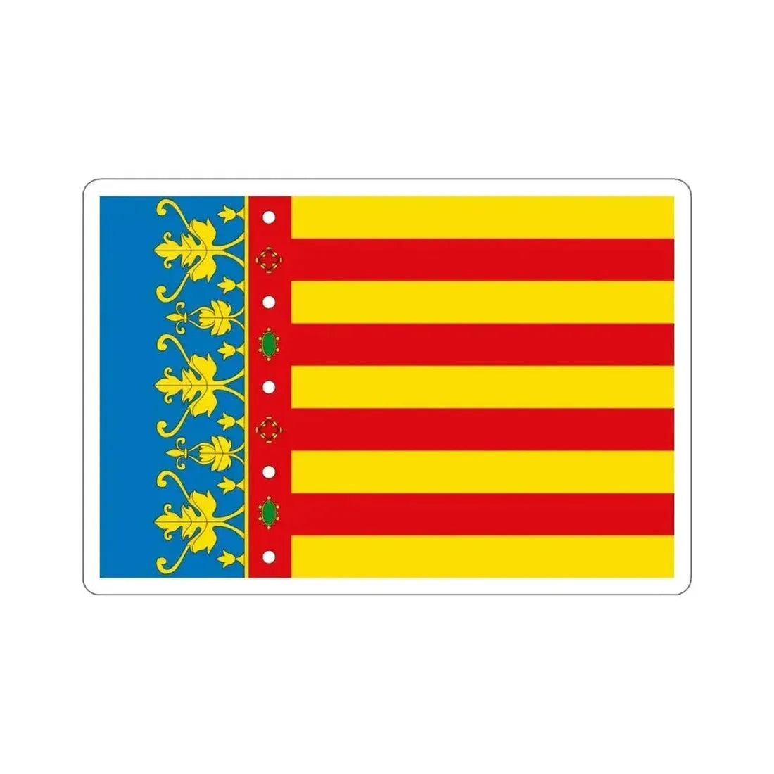 Flag of the Valencia Spain STICKER Vinyl Die-Cut Decal 3 Inch - The Sticker Space