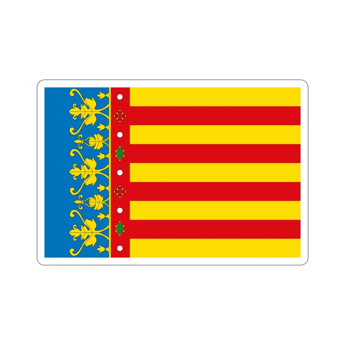 Flag of the Valencia Spain STICKER Vinyl Die-Cut Decal-3 Inch-The Sticker Space