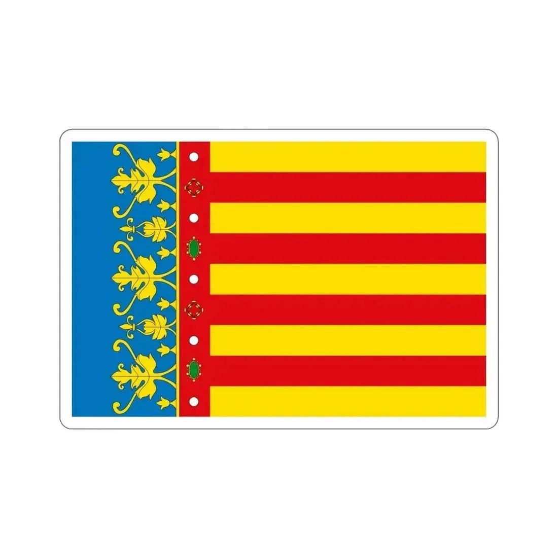 Flag of the Valencia Spain STICKER Vinyl Die-Cut Decal 4 Inch - The Sticker Space