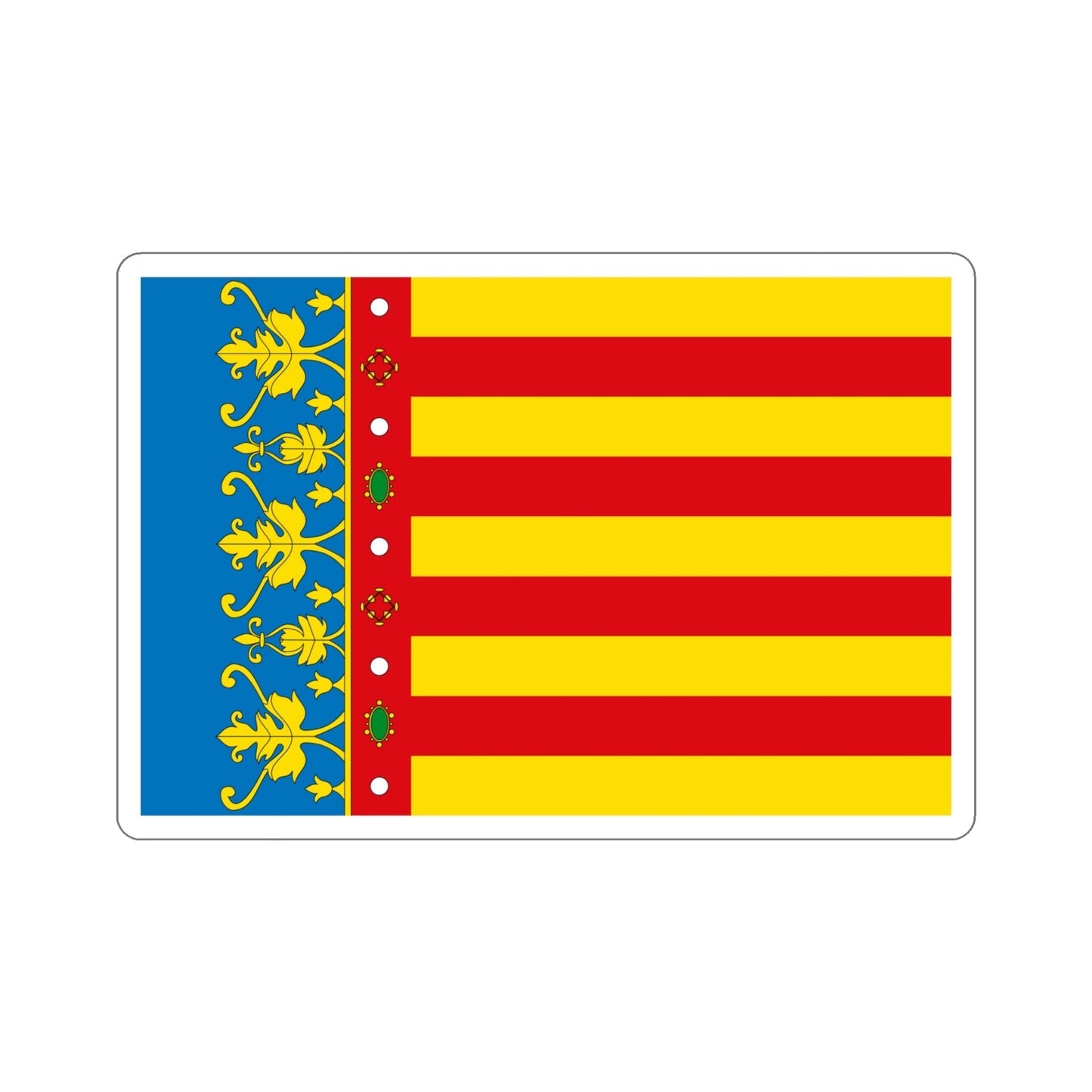 Flag of the Valencia Spain STICKER Vinyl Die-Cut Decal-4 Inch-The Sticker Space