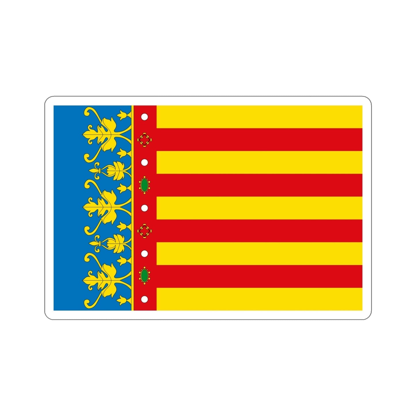 Flag of the Valencia Spain STICKER Vinyl Die-Cut Decal-5 Inch-The Sticker Space