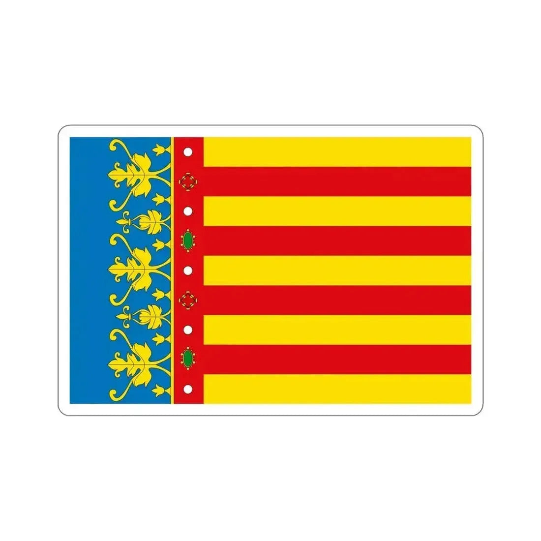 Flag of the Valencia Spain STICKER Vinyl Die-Cut Decal 5 Inch - The Sticker Space