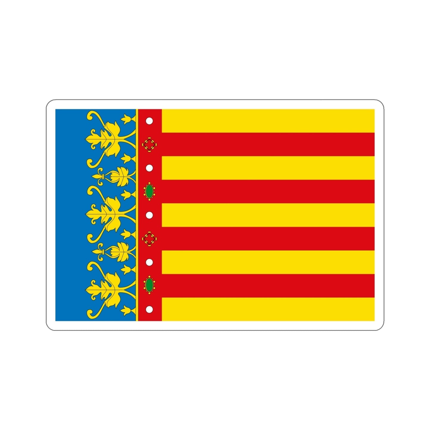 Flag of the Valencia Spain STICKER Vinyl Die-Cut Decal-6 Inch-The Sticker Space