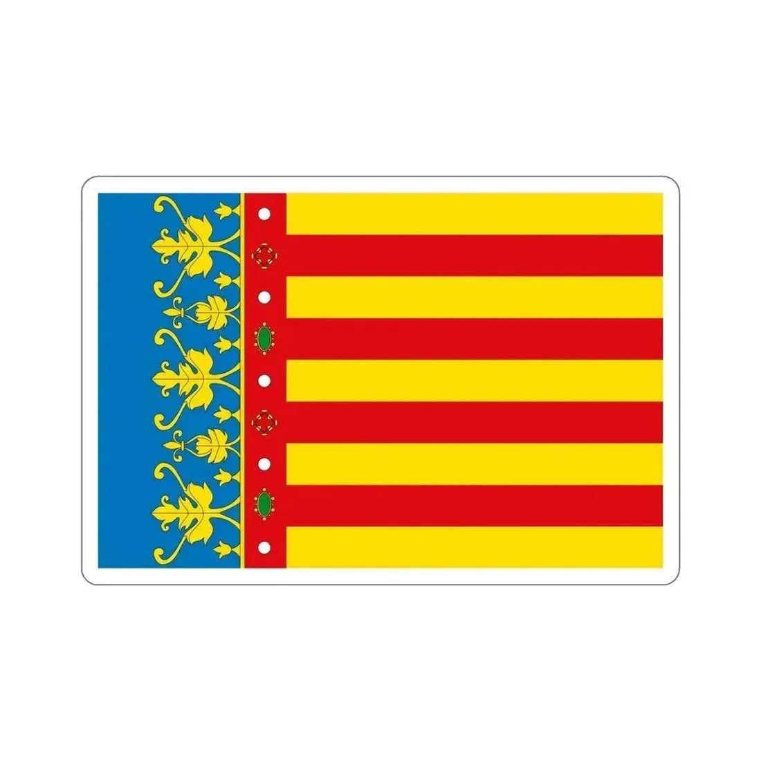 Flag of the Valencia Spain STICKER Vinyl Die-Cut Decal 6 Inch - The Sticker Space