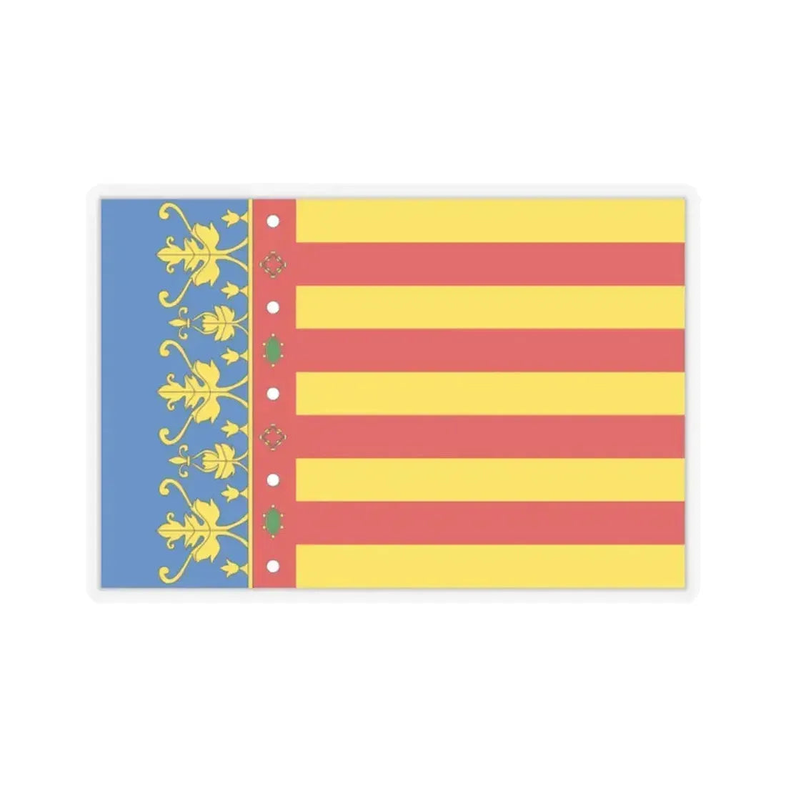 Flag of the Valencia Spain - STICKER Vinyl Kiss-Cut Decal 2 Inch Transparent - The Sticker Space