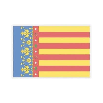 Flag of the Valencia Spain - STICKER Vinyl Kiss-Cut Decal 2 Inch Transparent - The Sticker Space